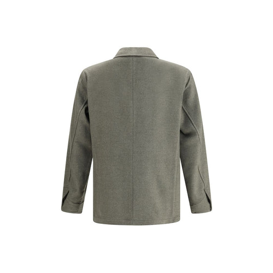 Green Fleece Wool Coat