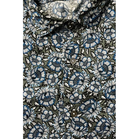 Multicolor Cotton Men Shirt