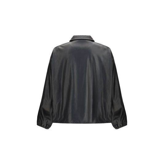 Black Polyester Biker Jacket