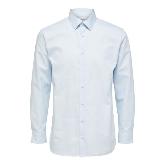 Blue Cotton Dress Shirt