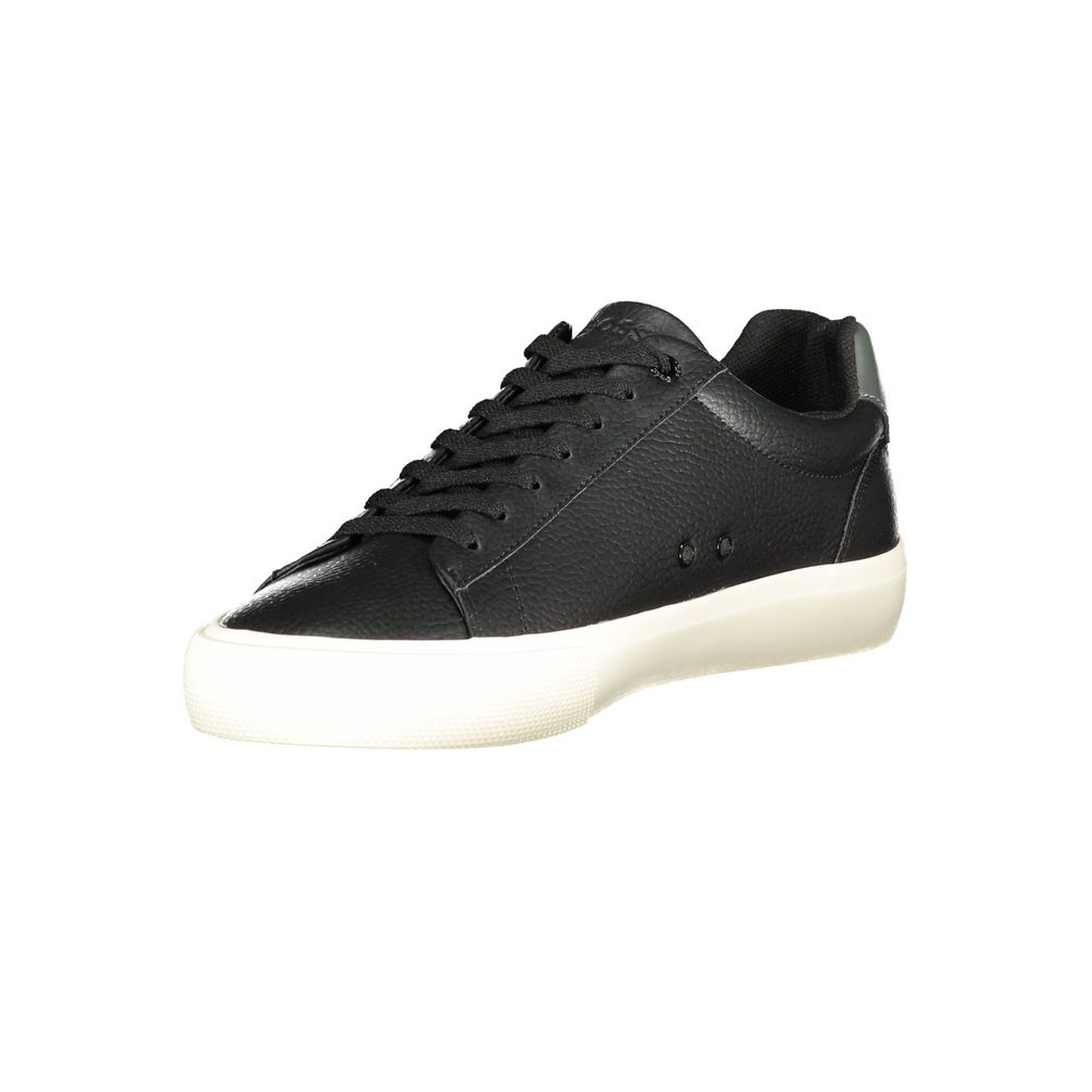 Black Polyester Men Sneaker