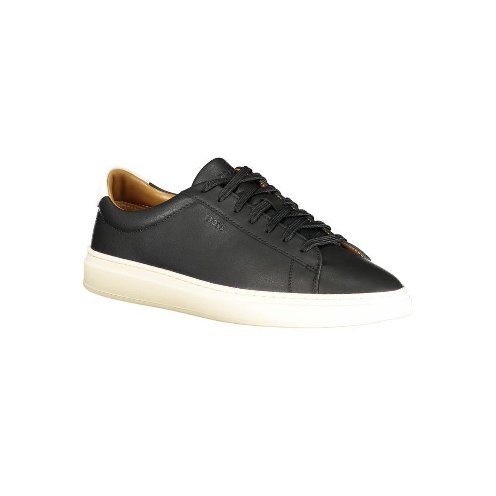 Black Leather Men Sneaker