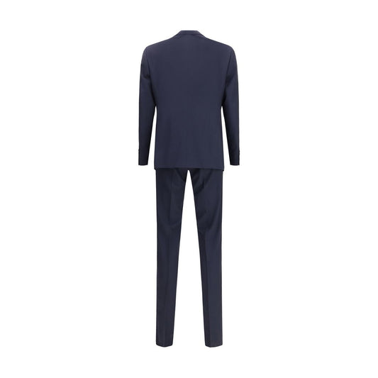 Blue Fleece Wool Two-Piece Suit