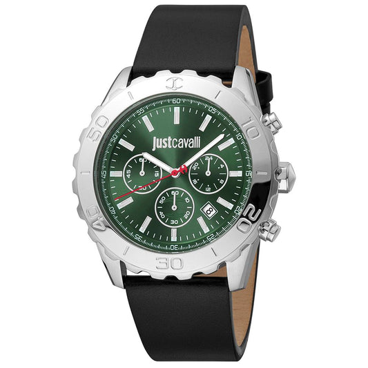 Black Leather Bracelet Watch