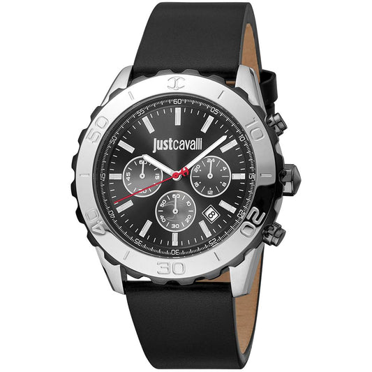 Black Leather Dress Watch