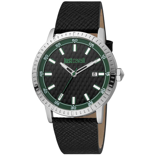 Black Leather Dress Watch