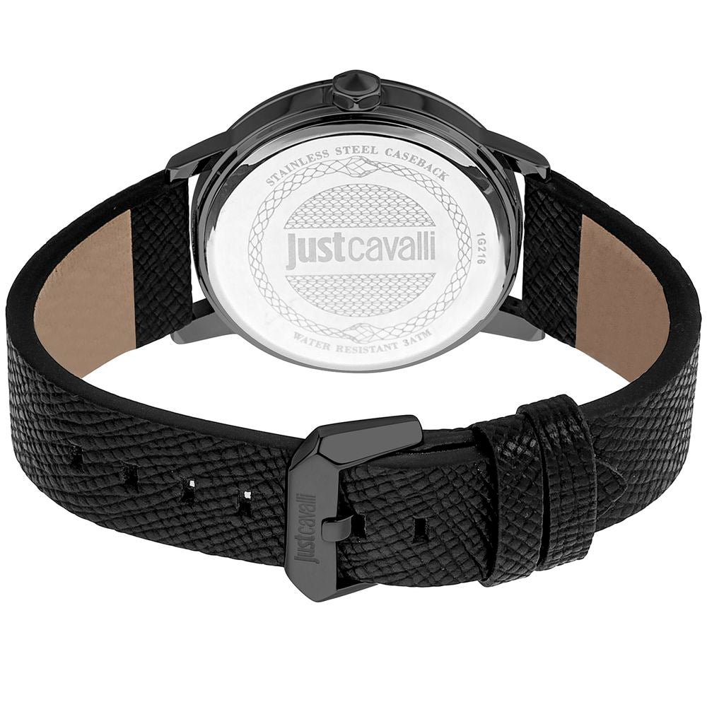 Black Leather Dress Watch