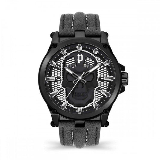 Black Leather Dress Watch