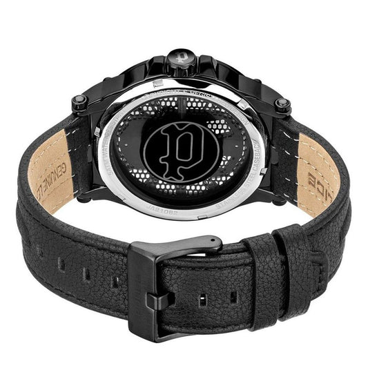 Black Leather Dress Watch