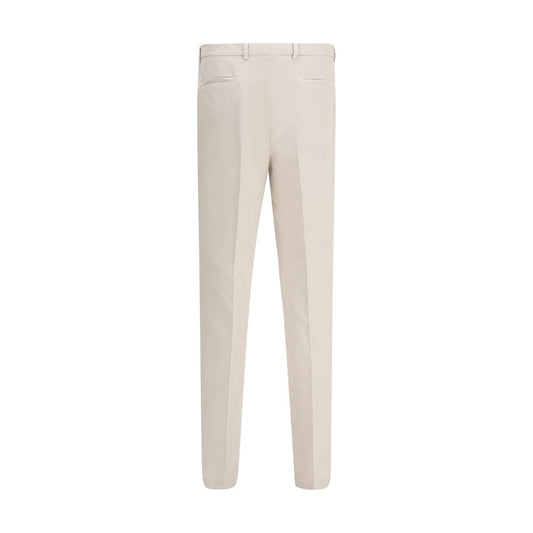 Cream Cotton Casual Pants